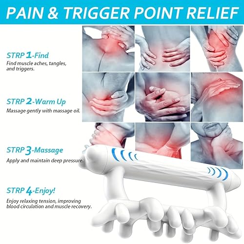 Miniatura 5 de Rodillo de masaje ergonómico para fascia, herramienta de punto de activación de tejido profundo para celulitis, liberación miofascial, drenaje