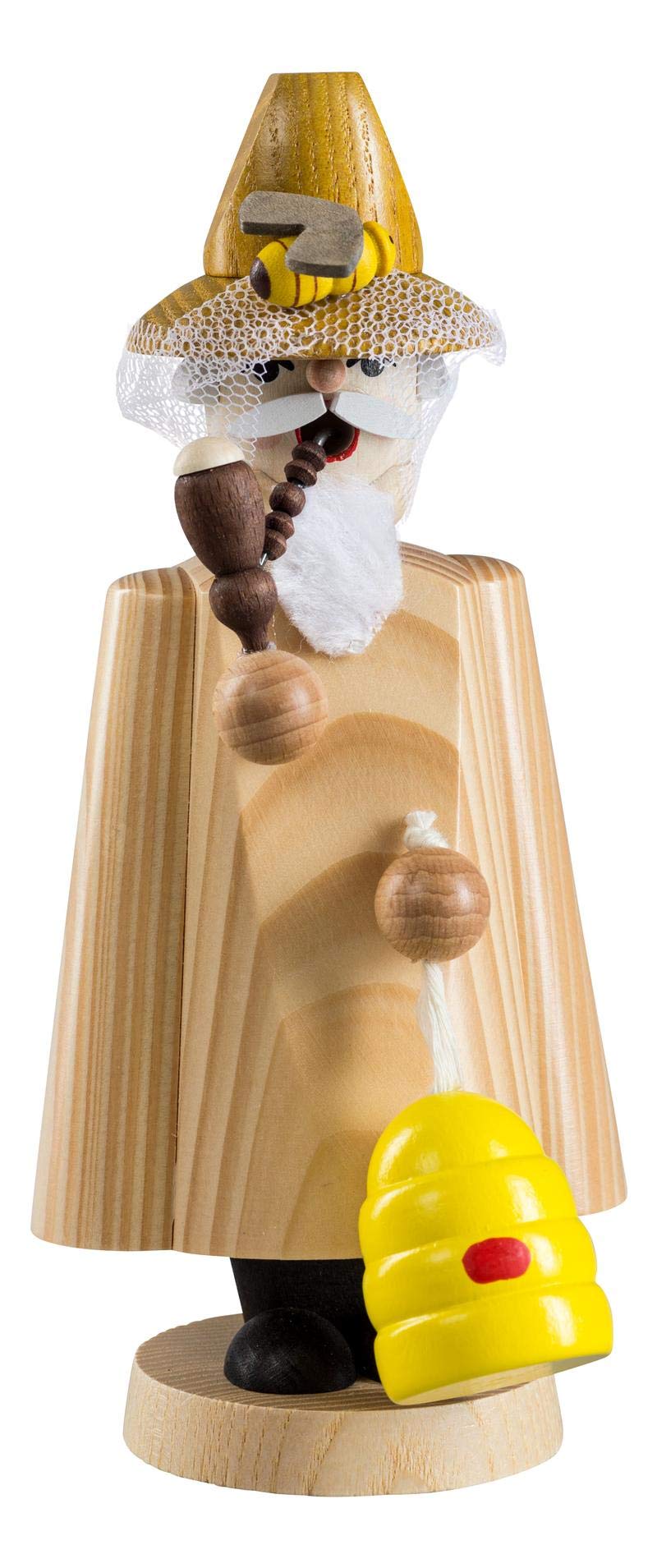 Richard Glässer Seiffen Räuchermann Imker – 19 cm, Original Erzgebirge
