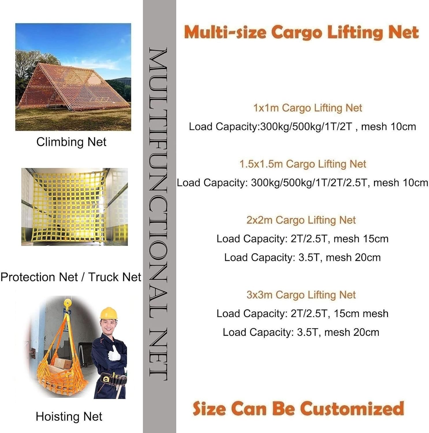 カーゴスリングネット - ポリエステル製カーゴリフティングネット、頑丈なバイク用バンジーカーゴネット、パーソナライズされたカーゴネッ パレット カーゴネット、フラットポリエステルスリングリフティングネット、ハンギングリフティングネットカーゴハンギングネット ... カーゴスリングネット - ポリエステルカーゴリフティングネット、破れにくいバンジーカーゴネット、カーゴリフティングバッグ、トラック荷