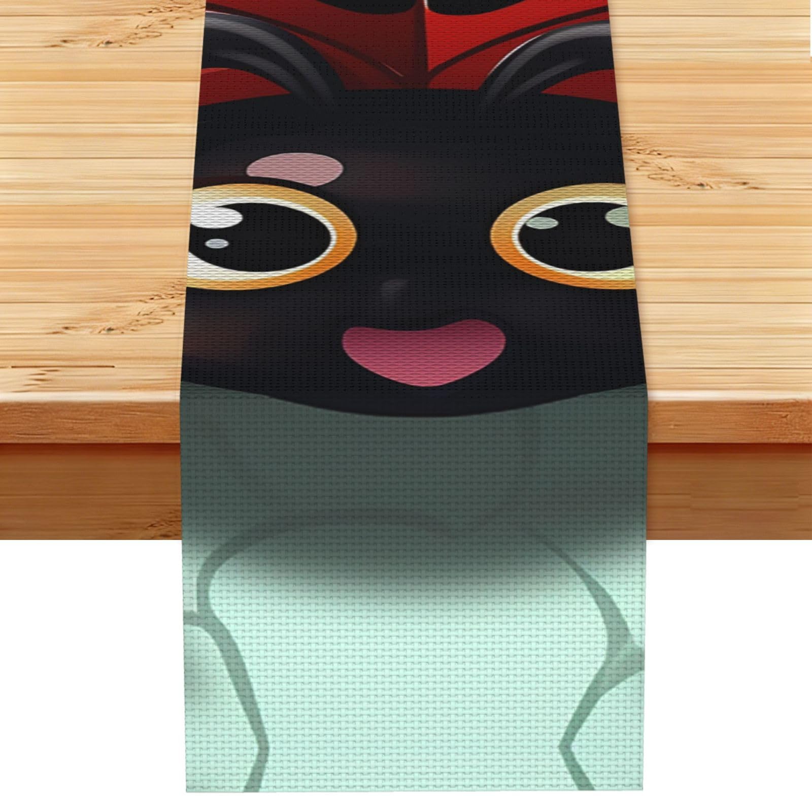 Cartoon Ladybug Table Runner 13 x 72 Inches Long, Cotton Linen Table Runners for Kitchen Dining Table Decoration - Washable Tablecloth Modern Tablerunner for Home Party Decor