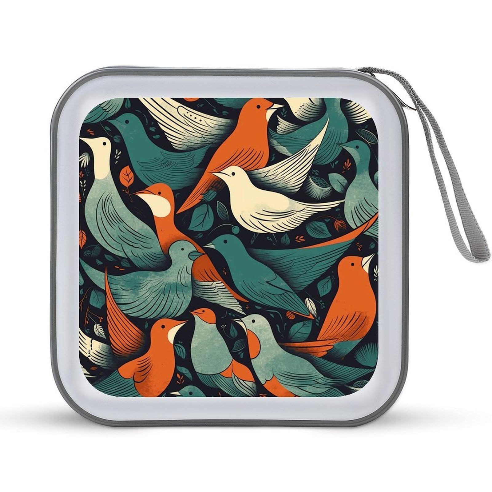 VstaDank Flock of Birds 40 Capacity CD Case with Zipper Disc Organizer, Portable CD Organizer Hard Plastic Storage CD Case DVD Wallet Organizer for the