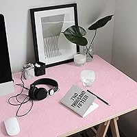 Vista 8 de Abyssaly Papel tapiz rosa de 15.7 pulgadas X 118 pulgadas con relieve autoadhesivo, despegar y pegar, removible, película de vinilo decorativa