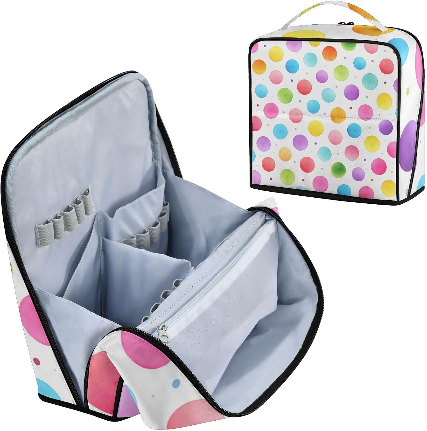 Colorful Polka Dots Standing Makeup Bag