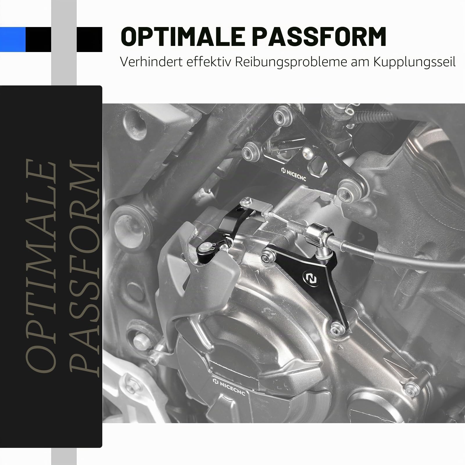 NICECNC Schwarzer EIN-Finger-Kupplungsarm, kompatibel mit Yamaha Tenere 700/XTZ700 2019–2024, Verstellbarer Aluminiumhebel, kompatibel mit Yamaha Tenere 700 Rally Edition 2020–2024, Siehe Passform