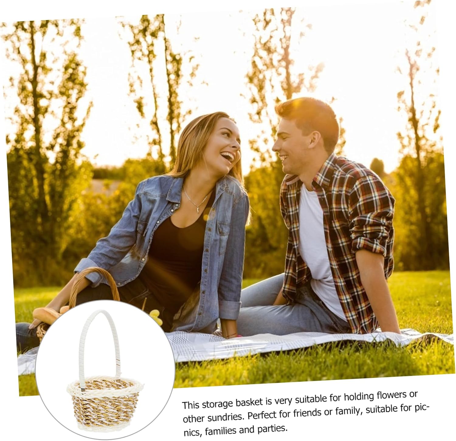 4pcs Handheld Woven Baskets Rustic Style Storage Baskets for Home Organization Indoor Decoration and Flower Arrangements Material Khaki Color image 3