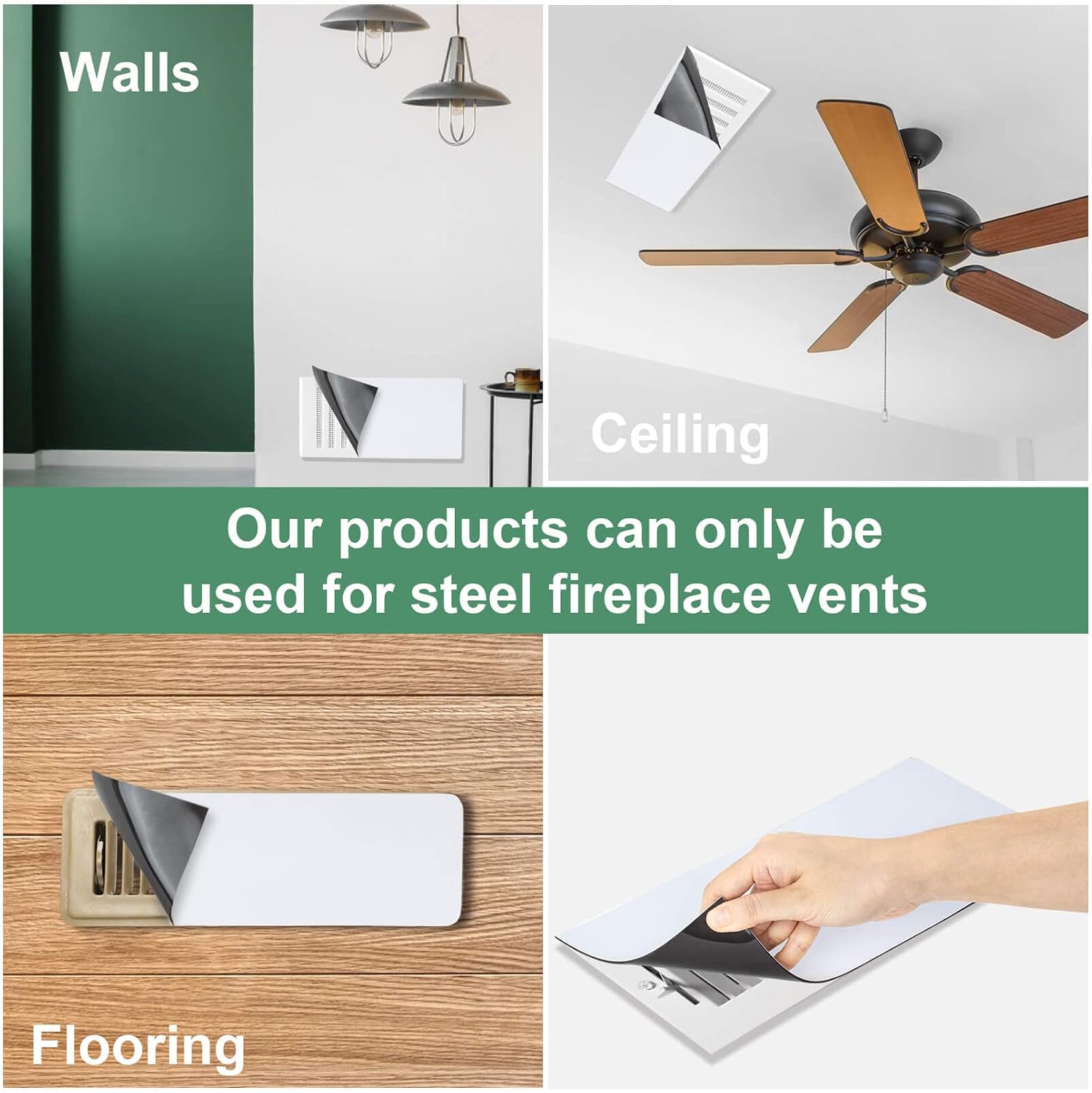 Magnetic Vent Covers for Ceiling - Magnetic Ceiling Vent Cover Sukh Ceiling Cover Magnetic Covers for Air Vents Wall Vent Cover Air Vent Covers Furnace Vent Cover for Home Floor 3 Pack 5.5 X 12 Inch