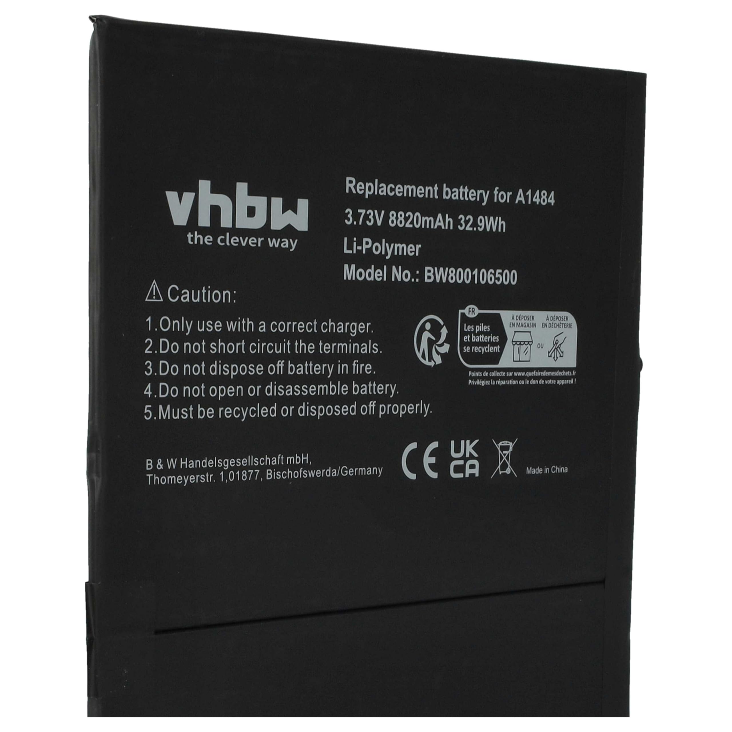 vhbw Bateria kompatybilna z Apple iPad 5 8820 mAh 3,73 V litowo-polimerowa