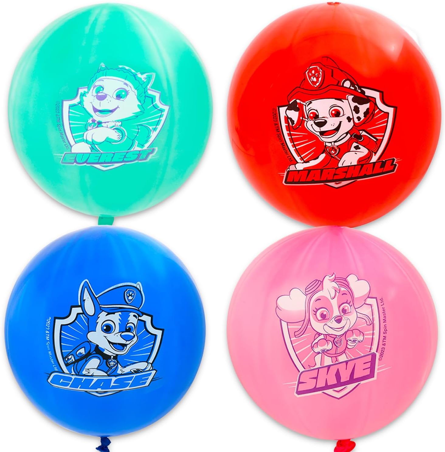 24-Pack Paw Patrol Punch Balloons Set - Bundle with 24 Decorative Balloons Featuring Chase, Marshall, Skye, Everest Plus Stickers, More | Paw Patrol Decoration for Parties