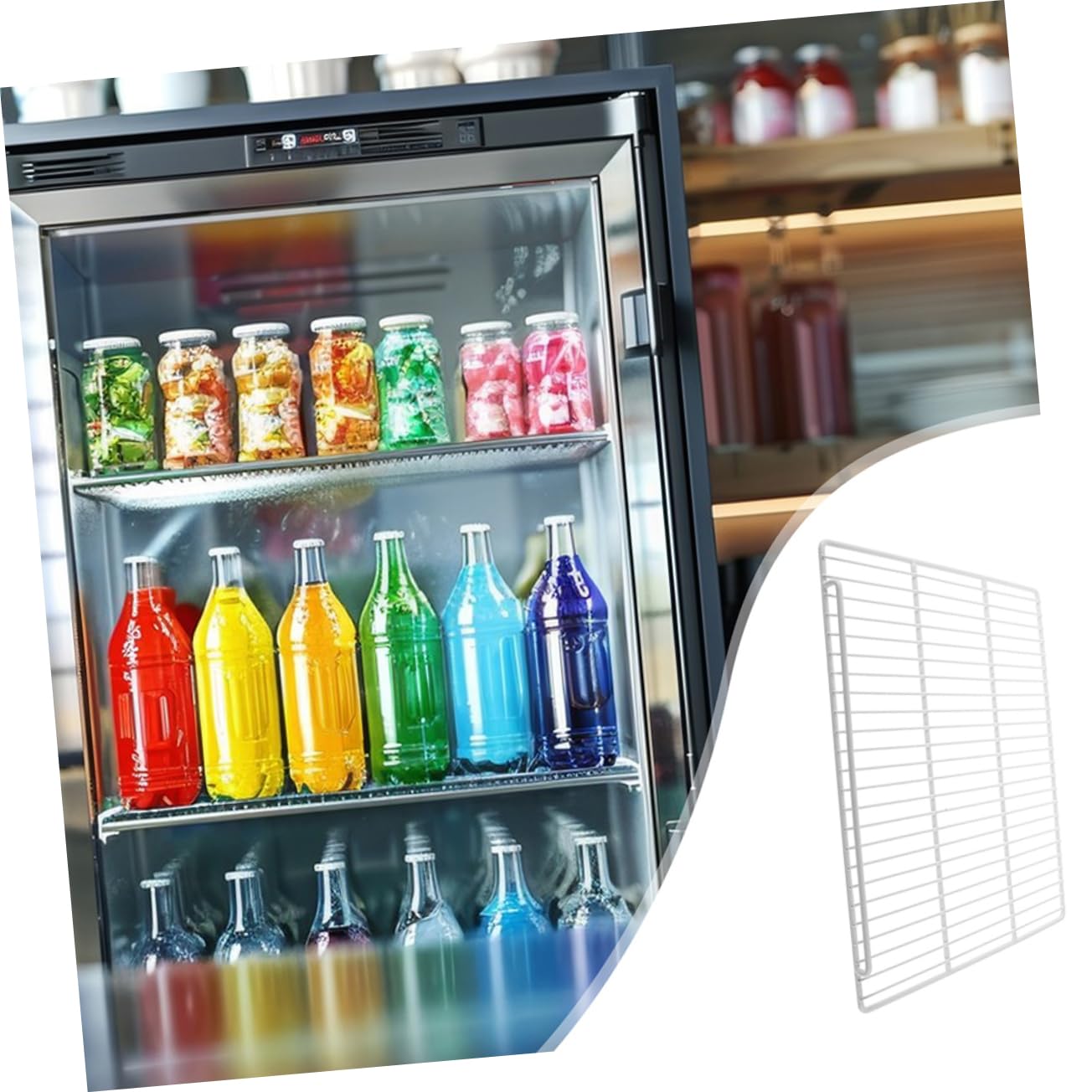 Metall Gefrierschrank Regaltrenner 45x38cm Drahtregal Für Kühlschrank Und Gefrierfach Stabile Kühlschrankablage Zur Platzoptimierung Und Universellen Aufbewahrung