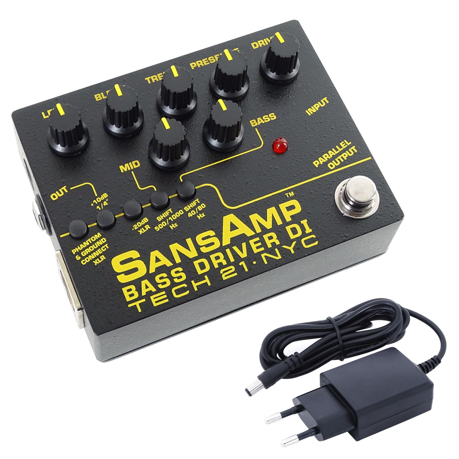 Tech 21 SansAmp Bass Driver DI V2 Preamp Effektpedal + keepdrum Netzteil