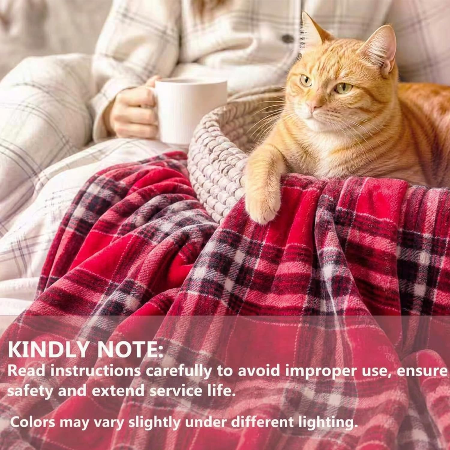 Heated Blanket Electric Throw - 50"x60" Heating Blanket Throw