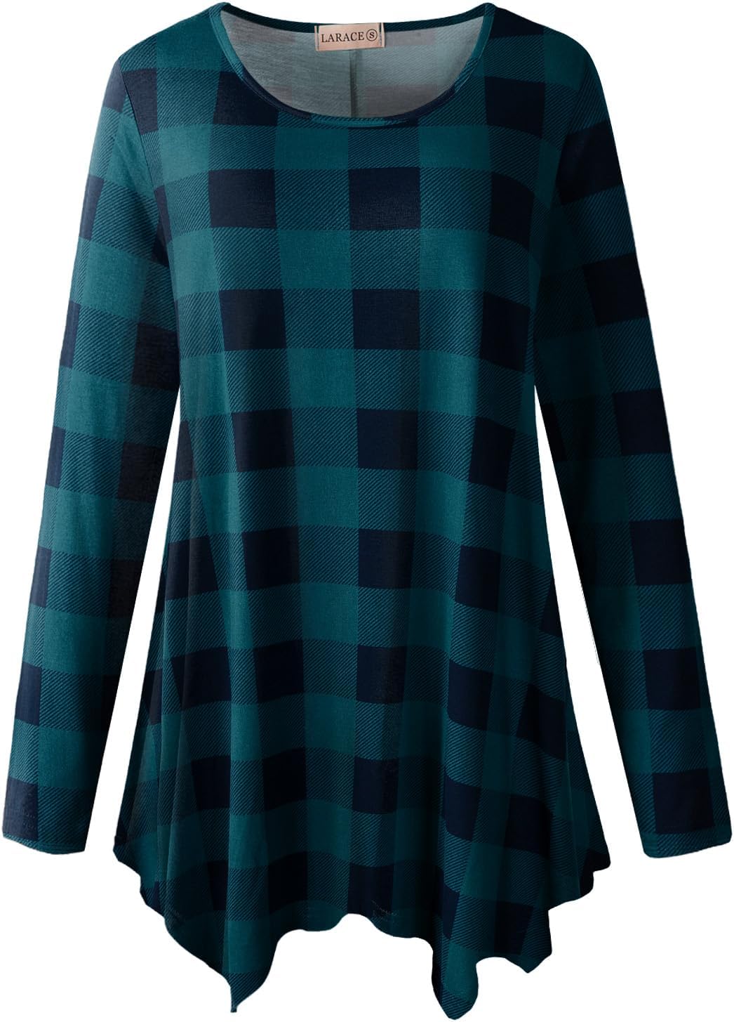 LARACE Womens Long Sleeve Flattering Comfy Tunic Loose Fit Flowy Top