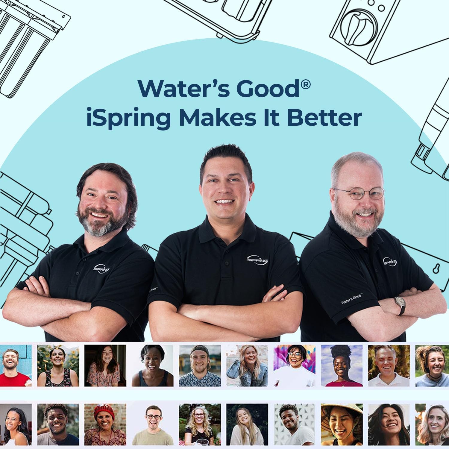 iSpring F3WGB31BM Whole House Water Filter Replacement Pack, Reduces Iron, Manganese, Chlorine, Sediment, Taste, and Odor, Up to 12 Months, 4.5” x 10”, Fits WGB31BM