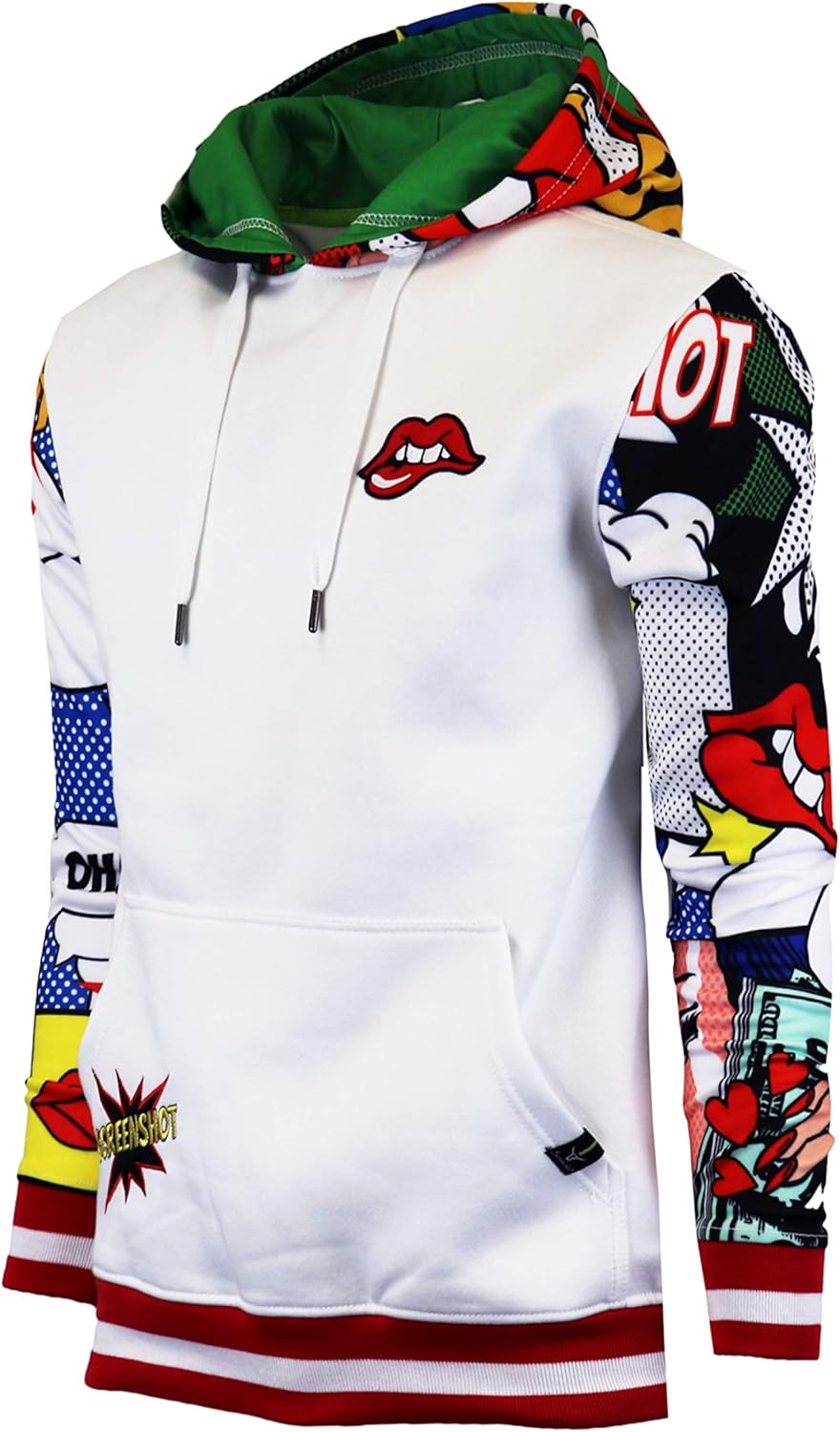 SCREENSHOT Mens Urban Hip Hop Premium Fleece Hoodie - Modern Pullover NYC Street Fashion Urbanwear Hooded Sweatshirt