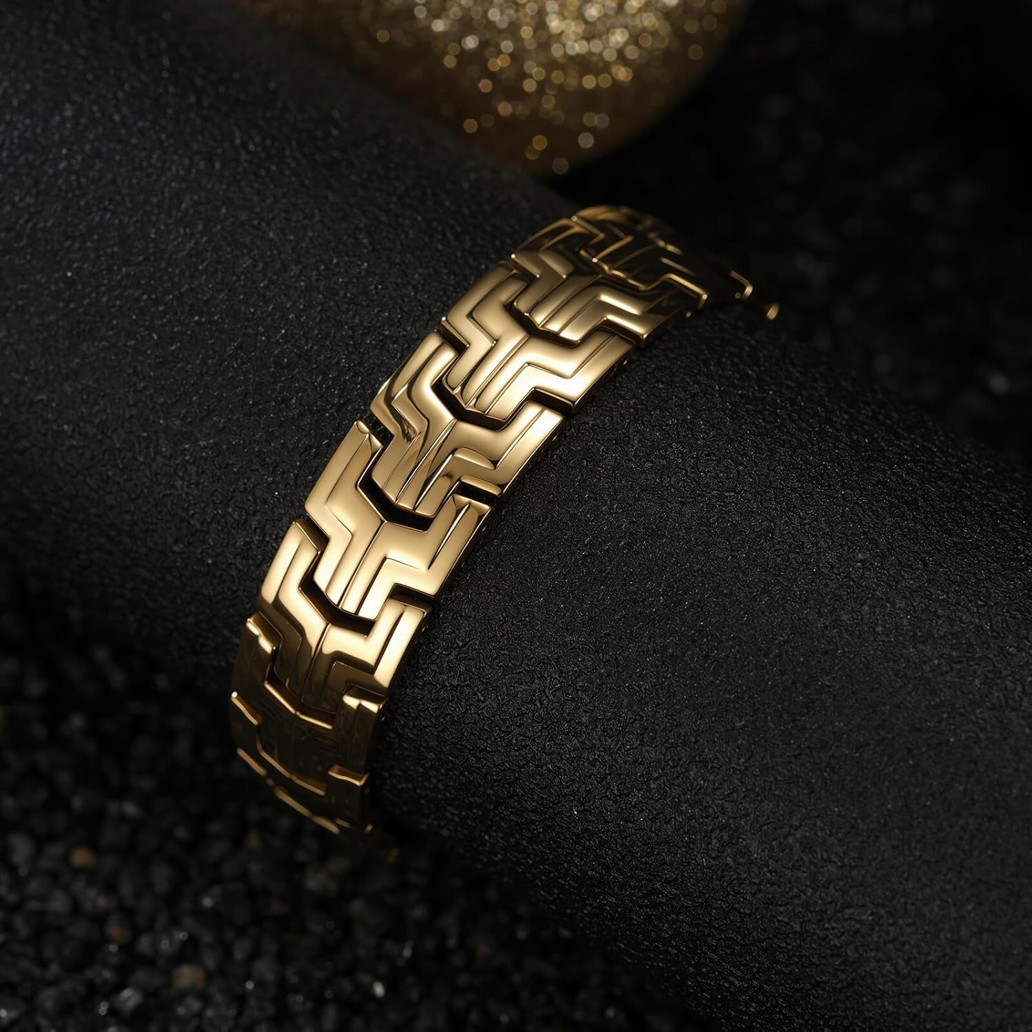 Men Bracelet Stainless Steel men black bracelet Link diamond silver bracelet blue particles jewelry Men chain Gift Boxes - Image 2