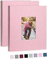 Vista 70 de Álbum de fotos de 8 x 10 pulgadas, paquete de 2 libros de fotos de lino, álbum de 26 páginas con capacidad para 52 fotos, carpeta de presentación