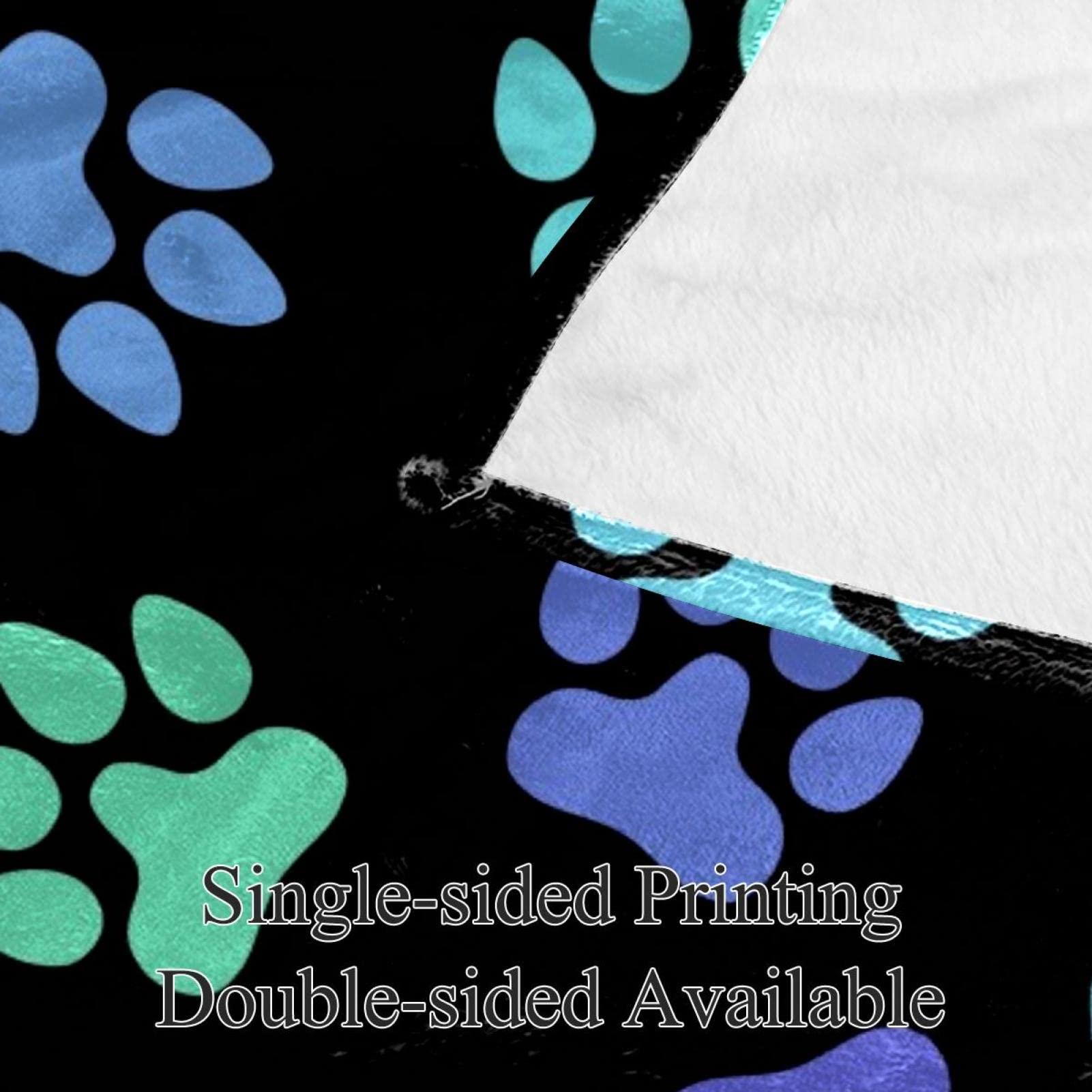 Coperta in pile con zampe di animali al neon - morbida e leggera peluche accogliente - perfetta per letto, divano, viaggi, campeggio, 150 x 199 cm