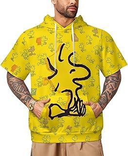 スヌーピー パーカー 半袖 メンズ 夏 薄手 涼しい 接触冷感 無地 ドライ ストレッチ ゆったり アップパーカー カジュアル プルオーバー シャツ