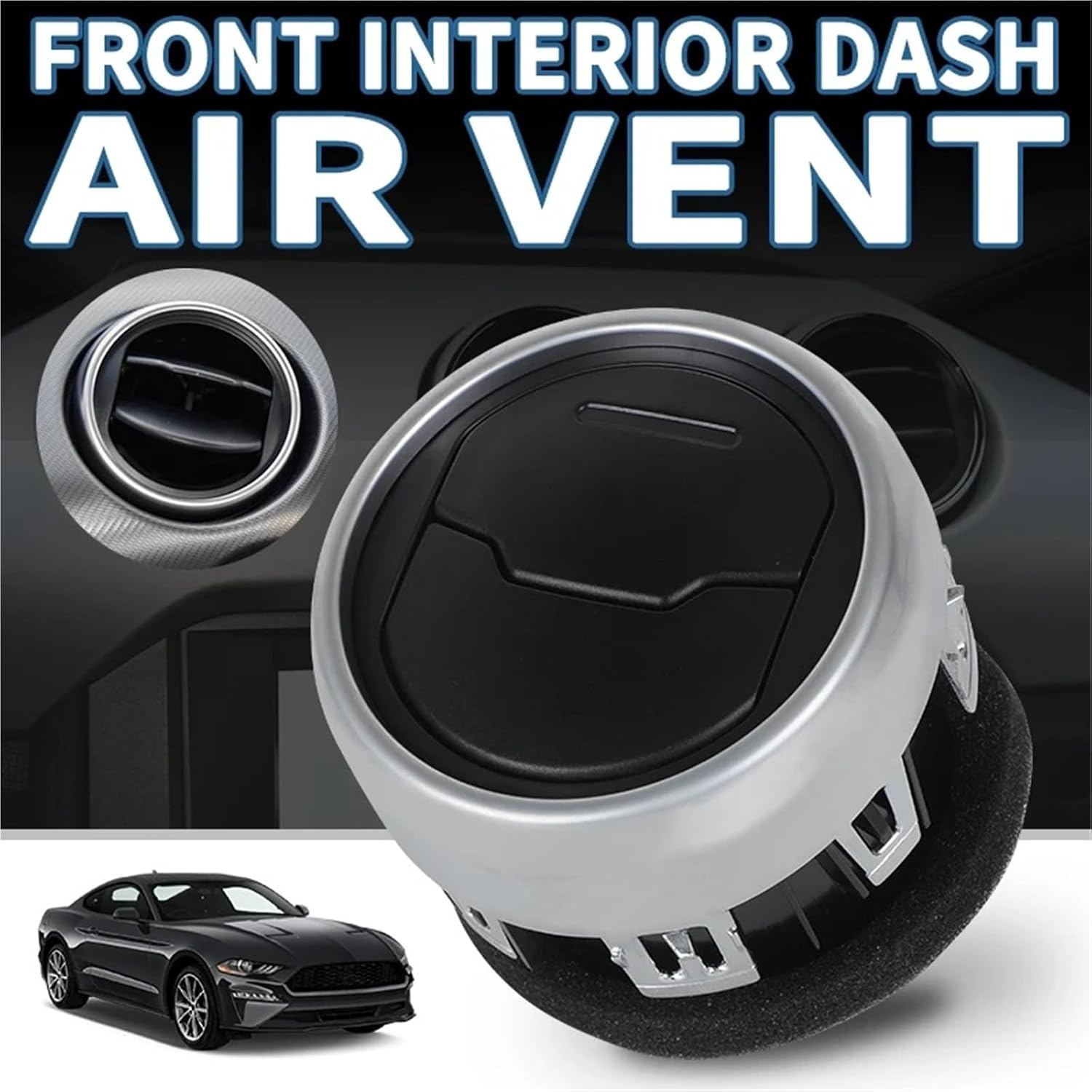 Car Interior Dashboard Louvre Air Vent Compatible With Ford Mustang 2015 2016 2017 2018 2019 2020 2021 2022 2023 Air Vent Part FR3Z-19893-AE(1pc)