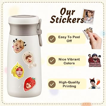 100PCS Kpop Sticker, Stray Kids Sticker Set for Party Bags, Durable Waterproof Stickers for Water Bottles Laptop Luggage Scrapbook Guitar, Perfect Gifts for Fans