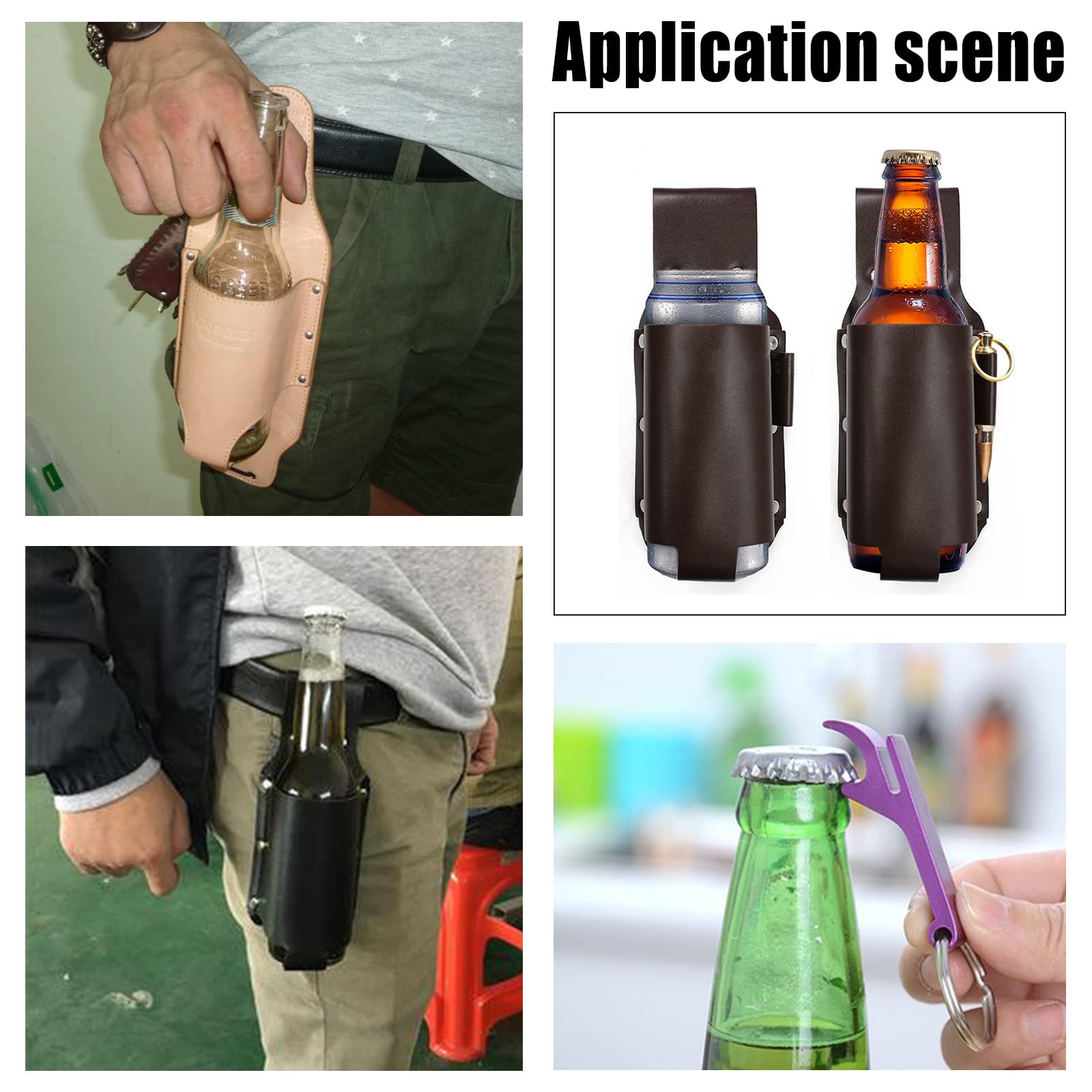 Portabottiglie Da Cintura In Pelle A Stella, Porta Lattine, Festival, Feste, Regalo - Foto 4