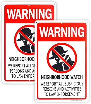 2-Pack Neighborhood Watch Sign,12"x 8" .04" Aluminum Reflective Sign Rust Free Aluminum-UV Protected and Weatherproof