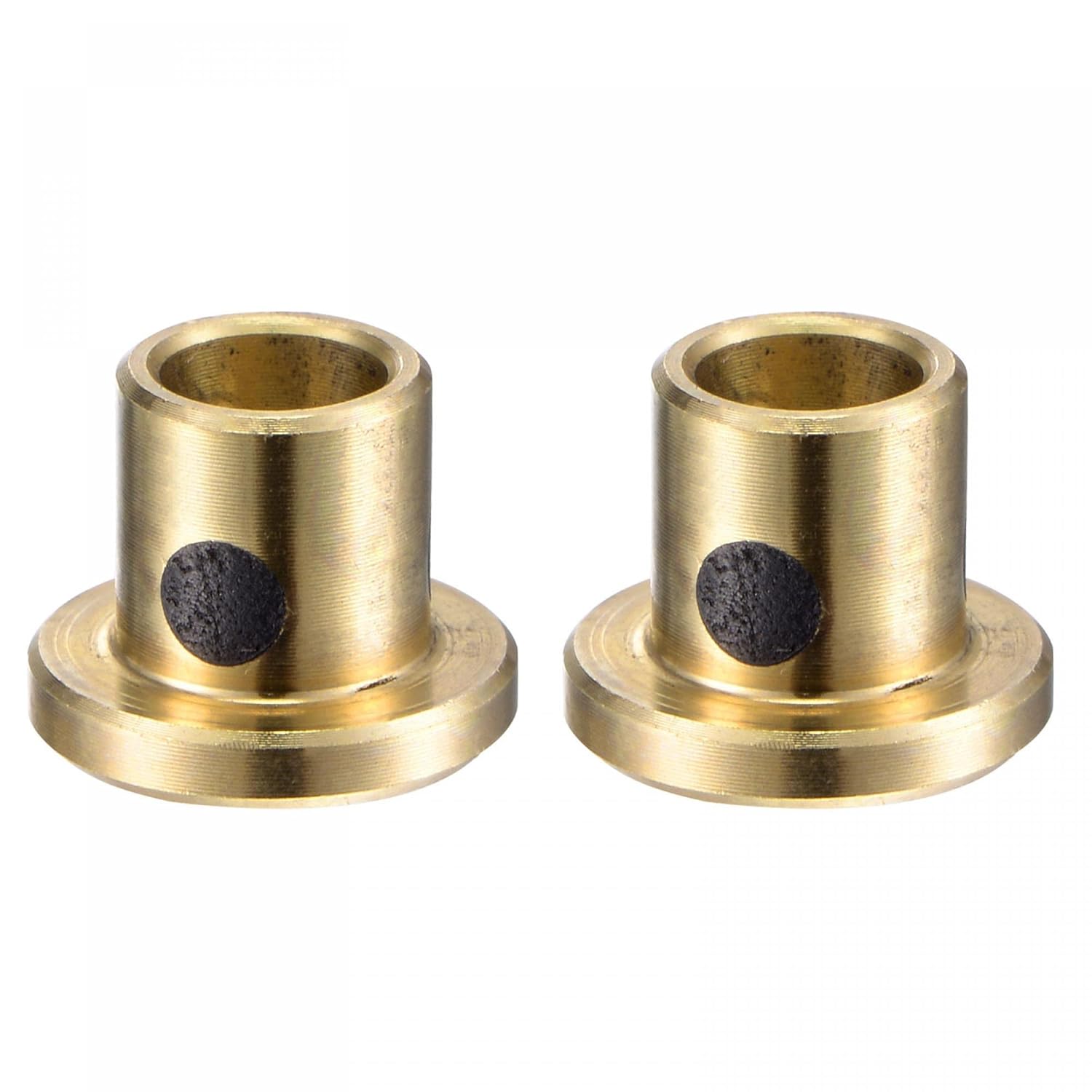 uxcell Flanged Sleeve Bearings 12mm Bore 18mm OD 50mm Length 25mm Flanged Dia 3mm Flange Thickness Wrapped Oilless Bushings Brass 2pcs