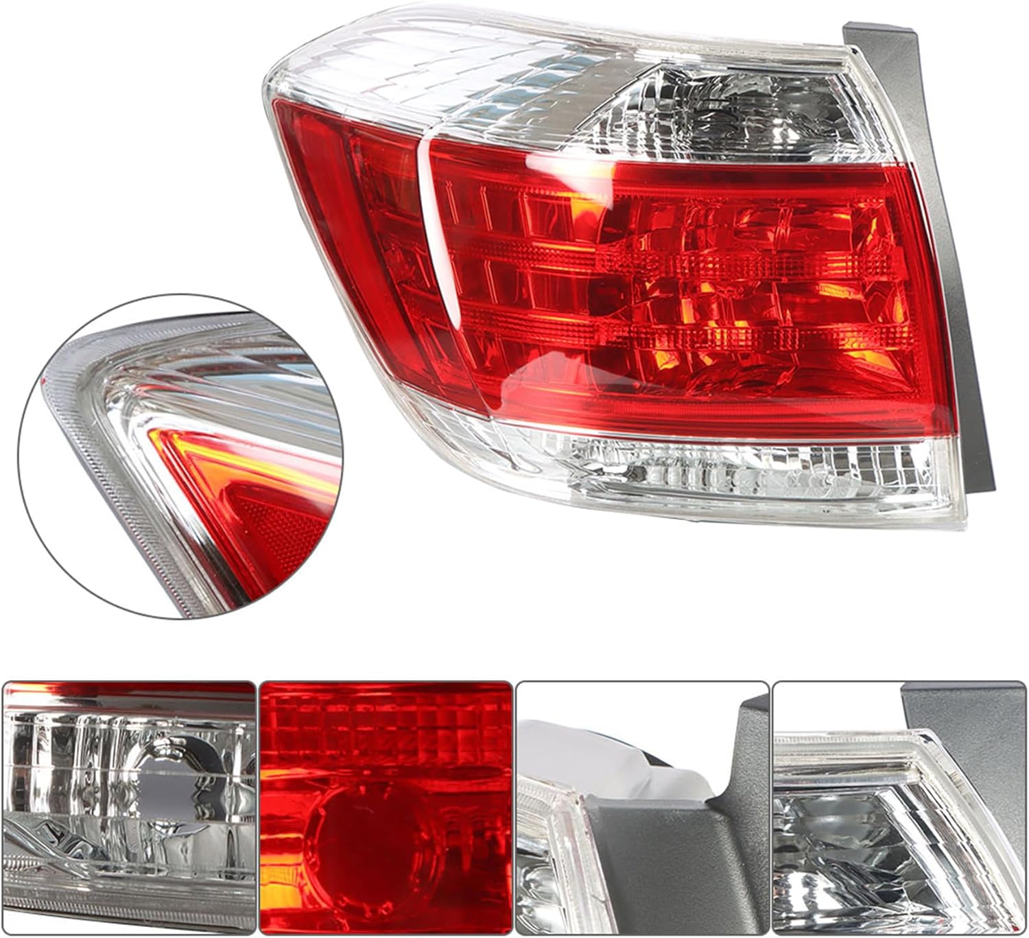 WFLNHB Driver Side Tail Light Brake Light Replacement for Toyota Highlander 2011 2012 2013 Halogen Rear Brake Lamp 815600E070