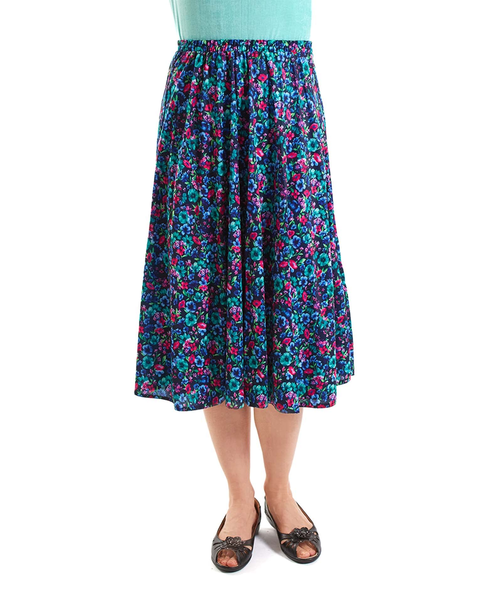 Fashion Friendly Floral Elasticated Skirt Size Extra Small (8) (28")