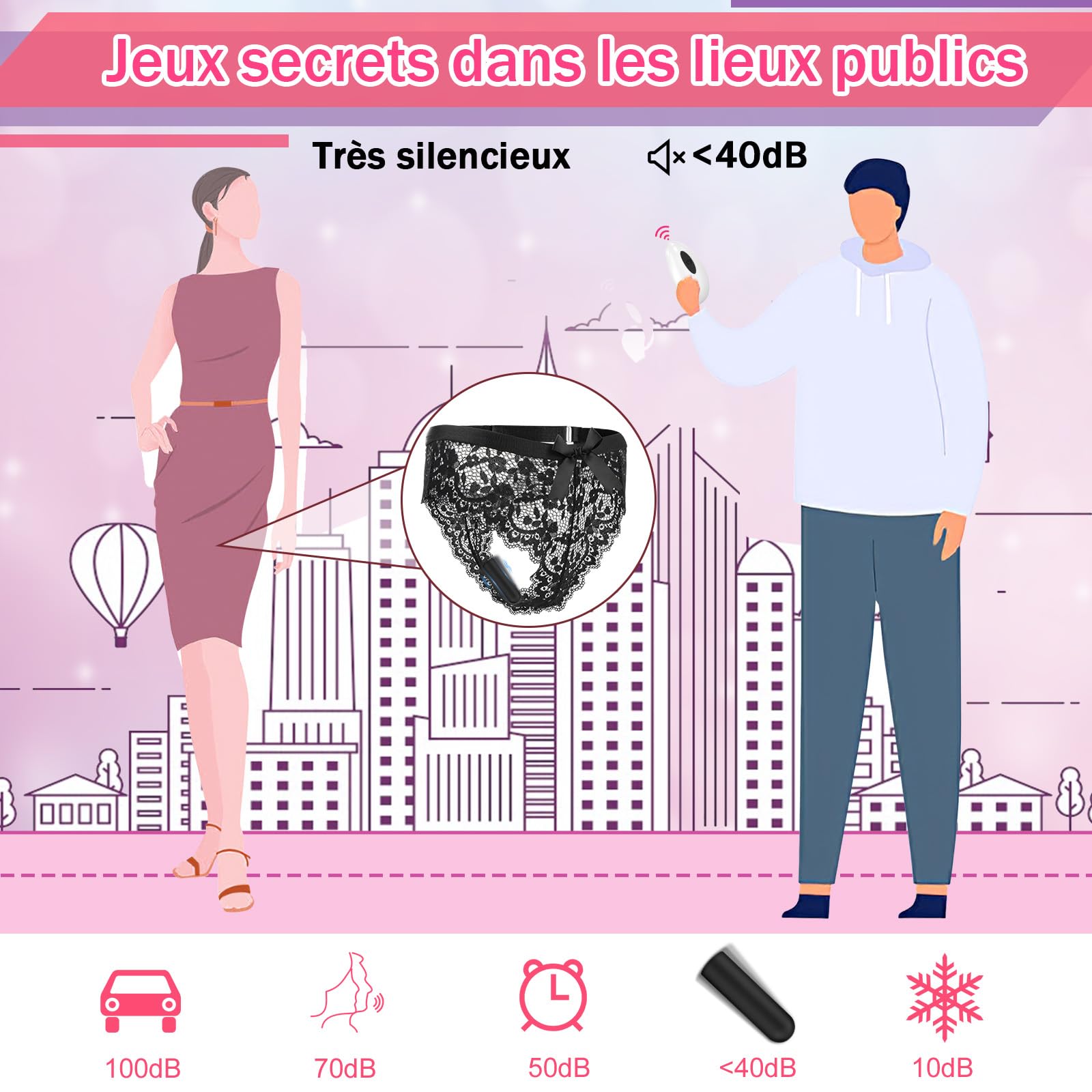 Vibromasseur Sex Toýs Femme Couple - Culottes Vibromasseurs Feminin Clitoridien Puissant Sex Toys Oeuf Vibrant Sextoy à Distance, Vibrateur Culotte Sextoyse Femme Silencieux Connectée Vibro Sextoys