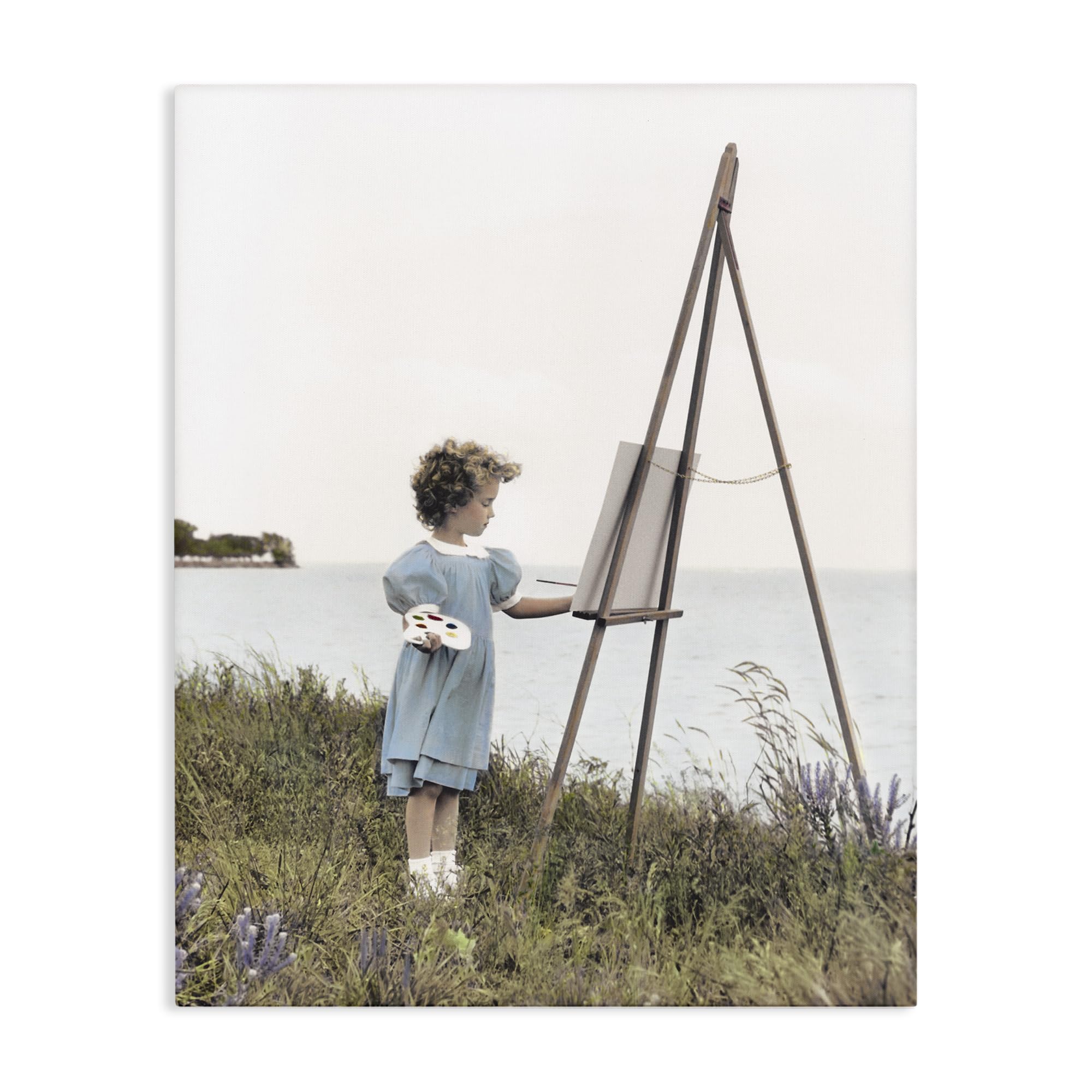 Stupell Industries Unframed 'Child Painting On Easel'| Canvas Art