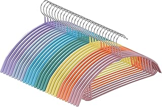 JOYBOS Clothes Hangers 28 Pack, Colorful Non Slip Metal Sweater Hanger N...