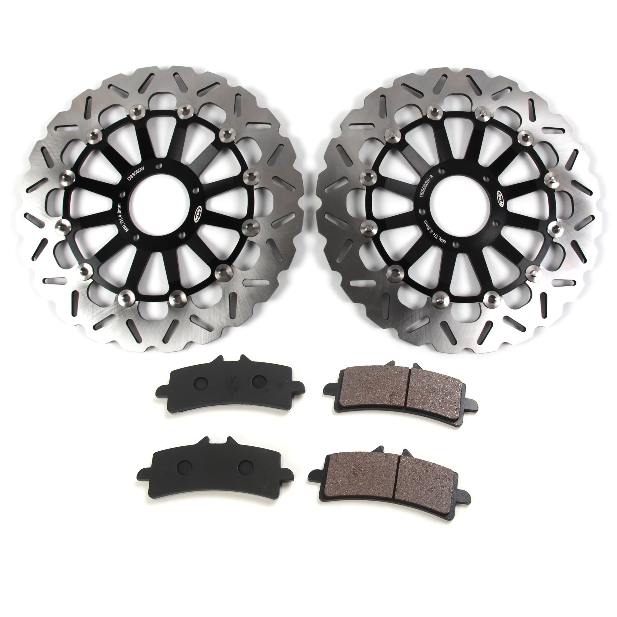 Arashi Vordere Bremsscheiben Scheiben und Beläge Kit für Du.ca.ti Streetfighter 1100 2009-2011/1198 2009-2011/1098 1098S 2007-2008 ​Rotoren Motorradzubehör Schwarz