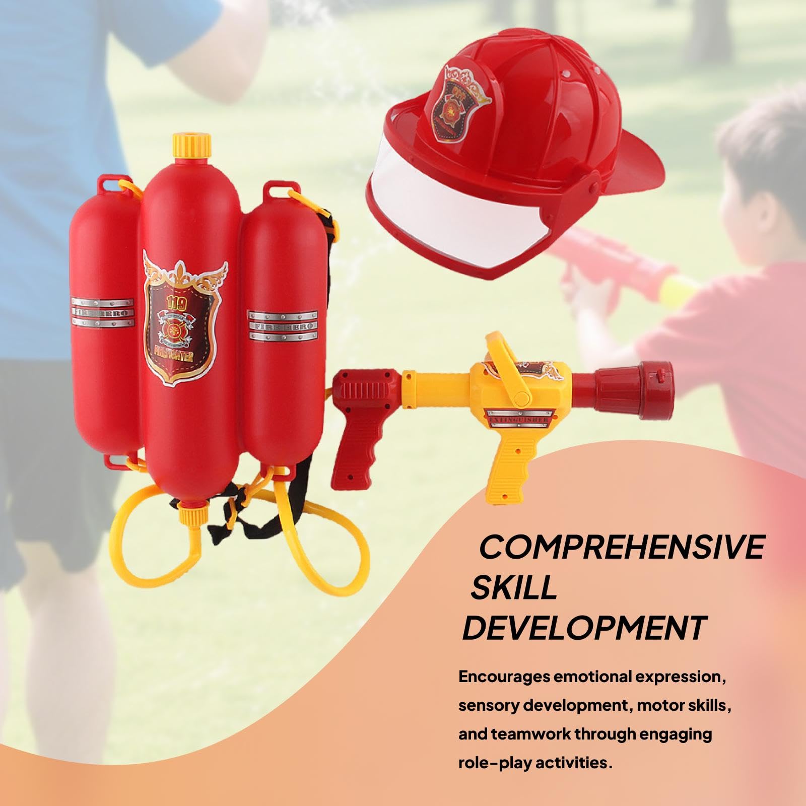 Pistola de Agua de Juguete para Niños con Forma de, con Correa Ajustable para El Hombro Y Depósito de PP Recargable para Juegos de rol.
