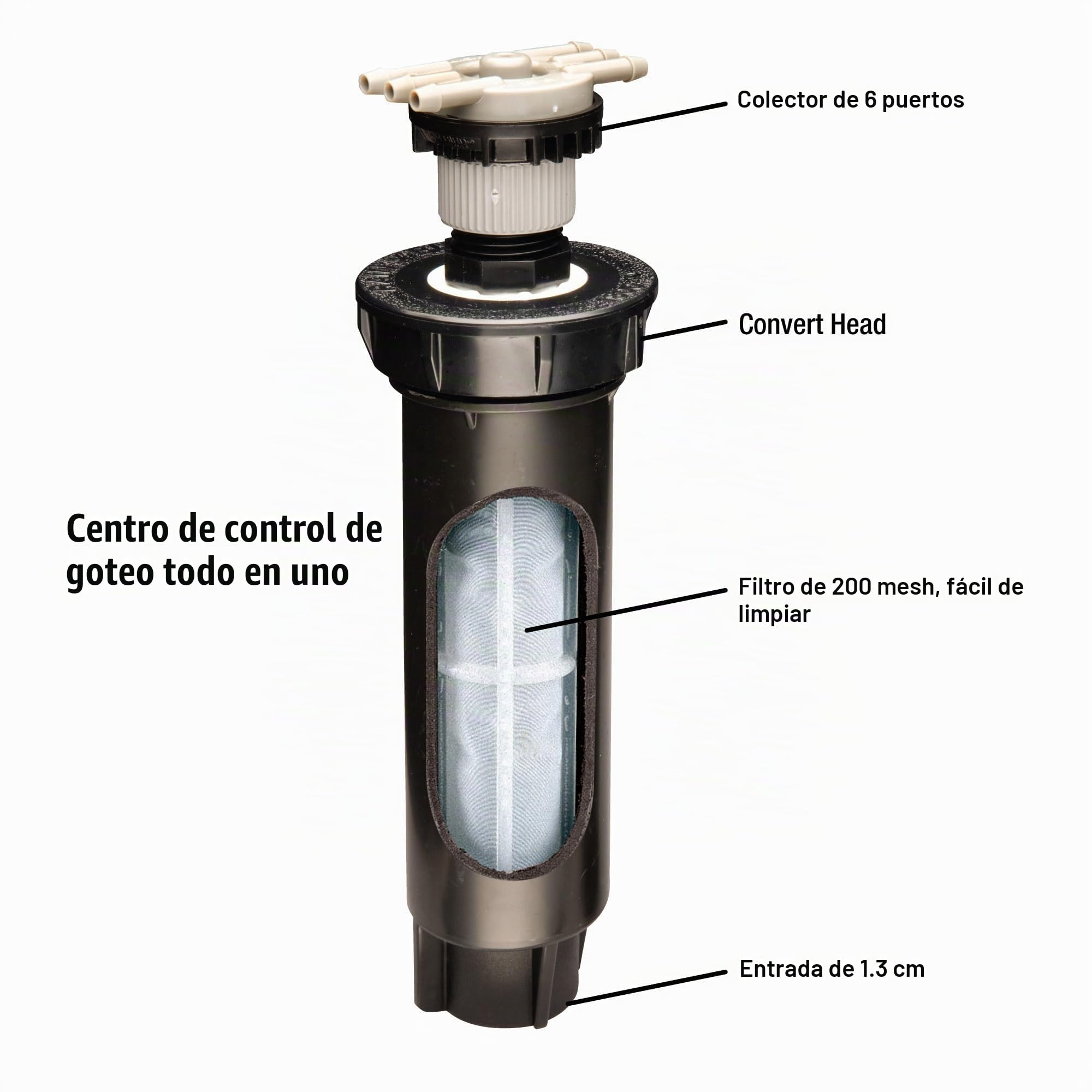 Rain Bird CNV182EMS - Kit de conversión de aspersor de riego por Goteo, Serie 1800 emergente a 6 emisores de Goteo con Tubo de 1/4 Pulgadas