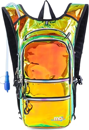 Miniatura 23 de Mochila de hidratación con luces frías, bolsa de agua de 2 L, bolsa ligera para correr, senderismo, bicicleta, escalada, festival de música esencial