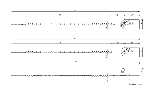 Miniatura 2 de (R) 1000 sellos de plástico para extintores, etiquetas de seguridad de tire, desechables numeradas, con cierre automático, 9.843 in de longitud