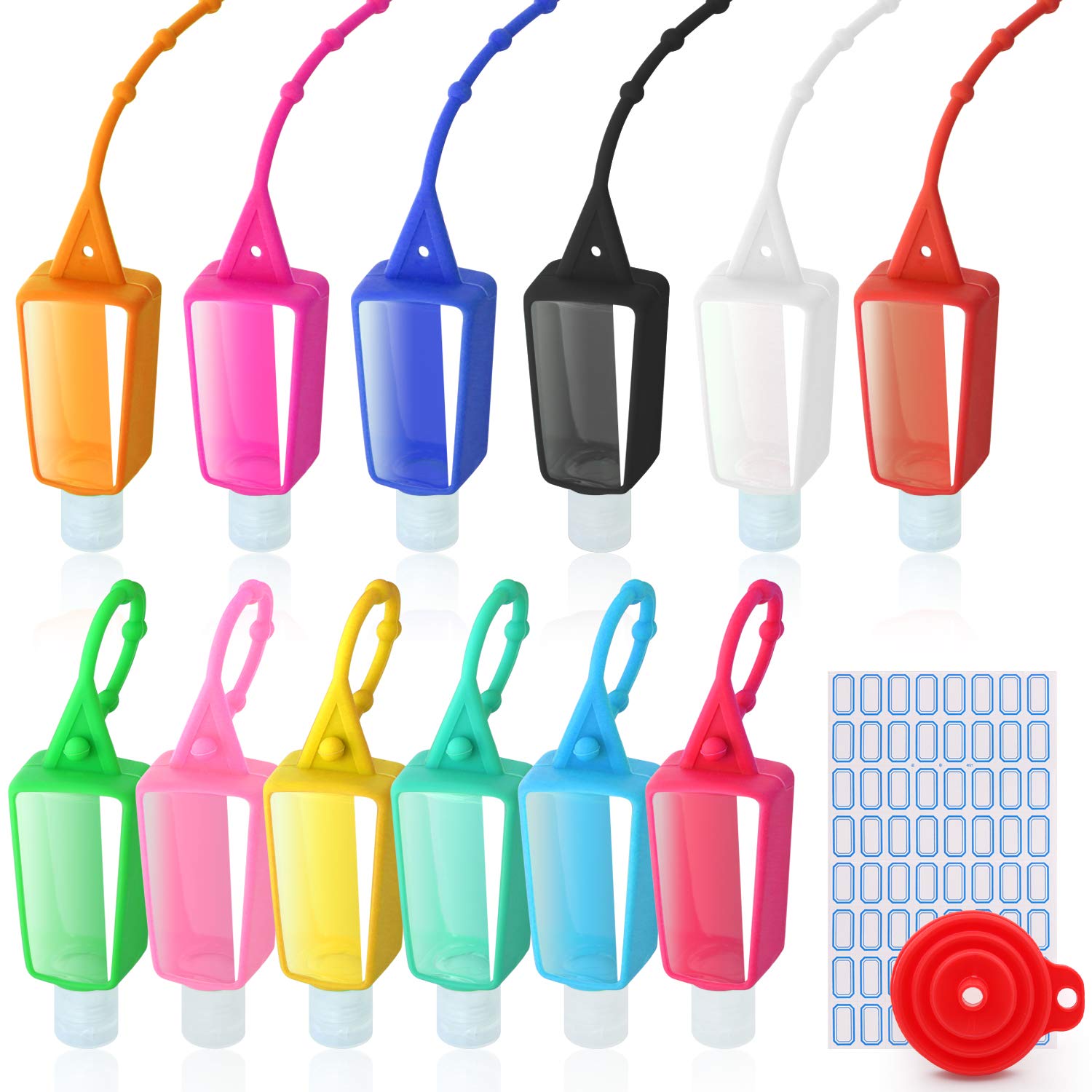 Fangze Travel Bottles With Silicone Sleeve, Portable Hand