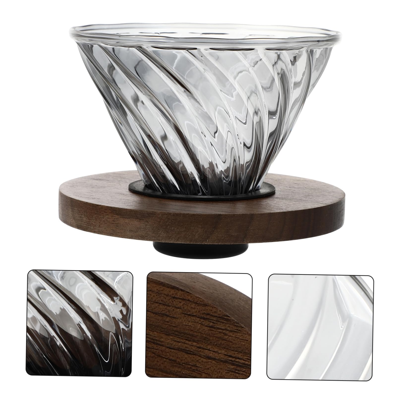 Embudo para Taza de Café Reutilizable de Vidrio Negro para Oficina