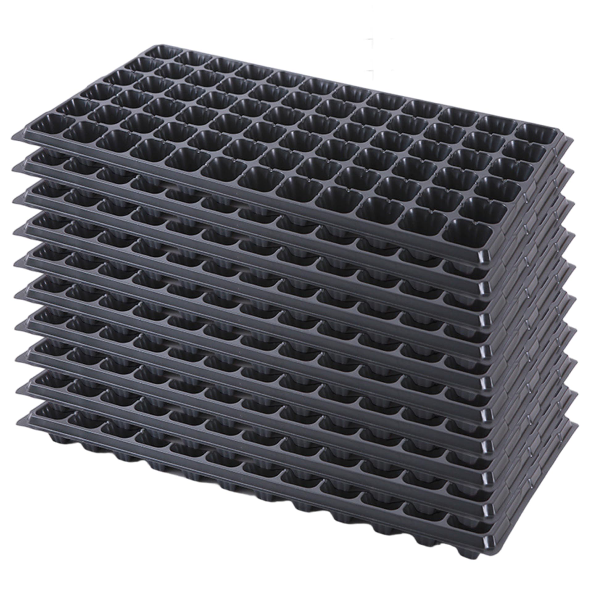 Plateau de semis à 72 alvéoles, Lot de 10, Plateaux semis réutilisables en Pet pour la Multiplication des Plantes
