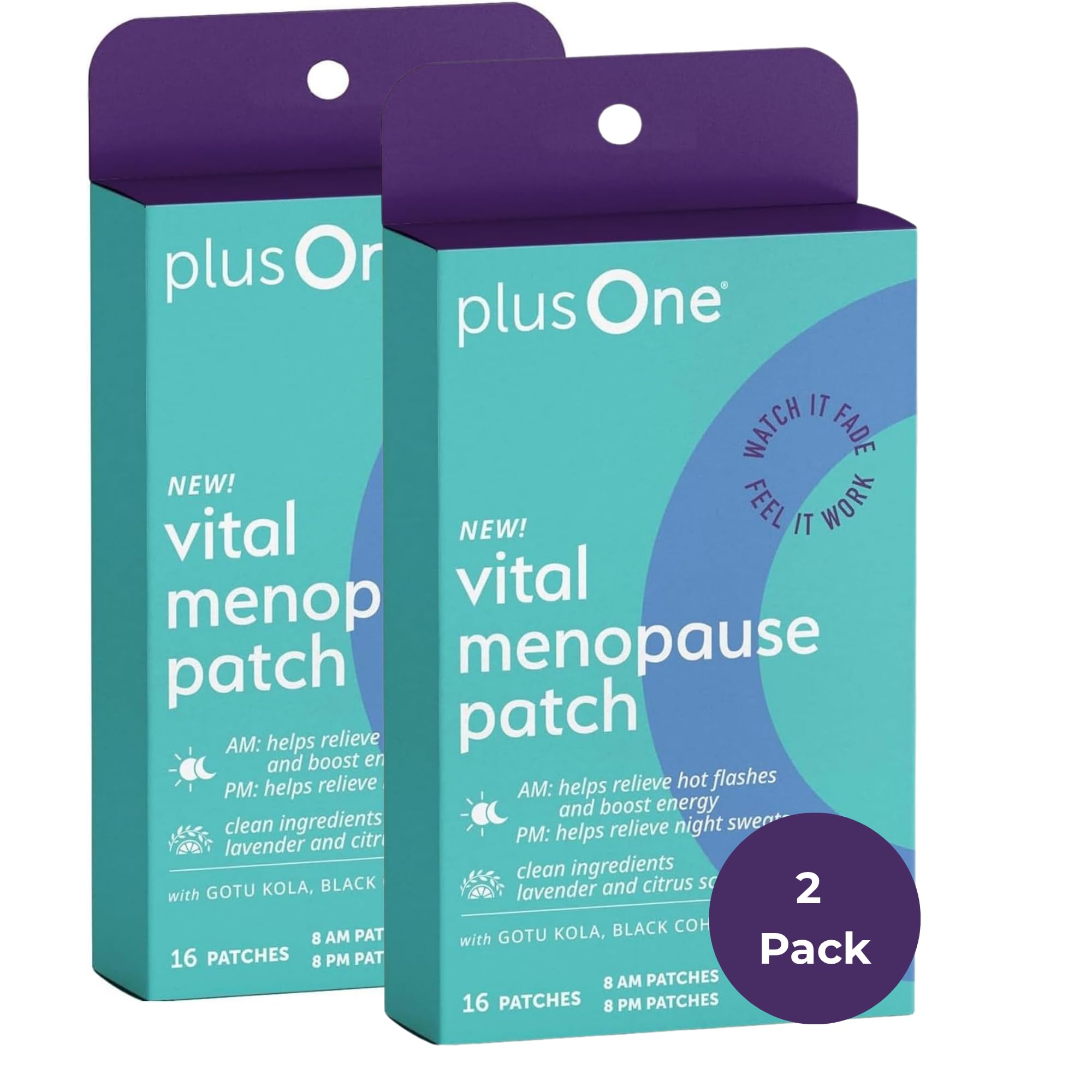 plusOne Vital Menopause Patches AM & PM, Hot Flash Support, 16ct — Amazon image 9