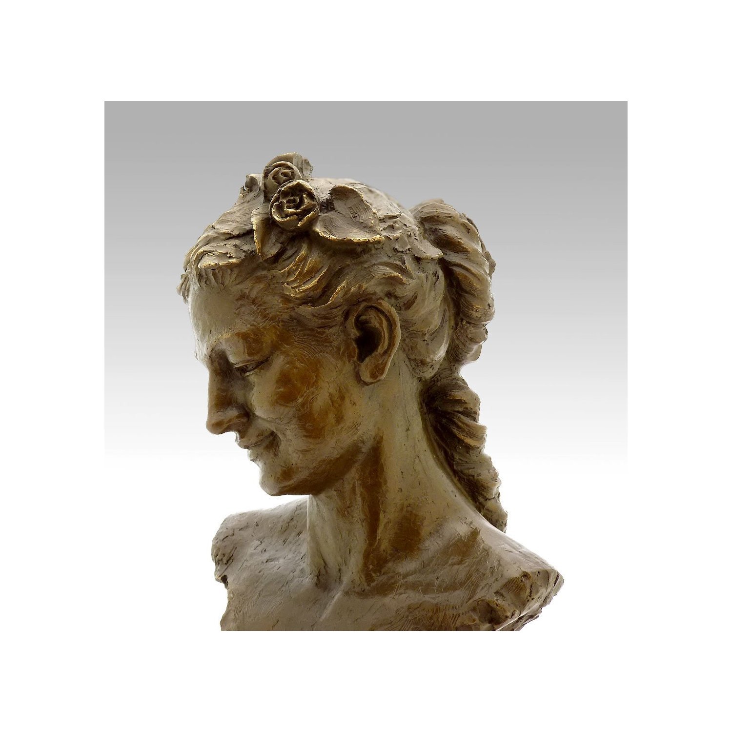 Kunst & Ambiente - Bacchante with Lowered Eyes (1872) - Jean-Baptiste Carpeaux - Skulptur - Plastik - Bronzefigur - Wohndeko - Dekoration - Deko - Frauenbüste