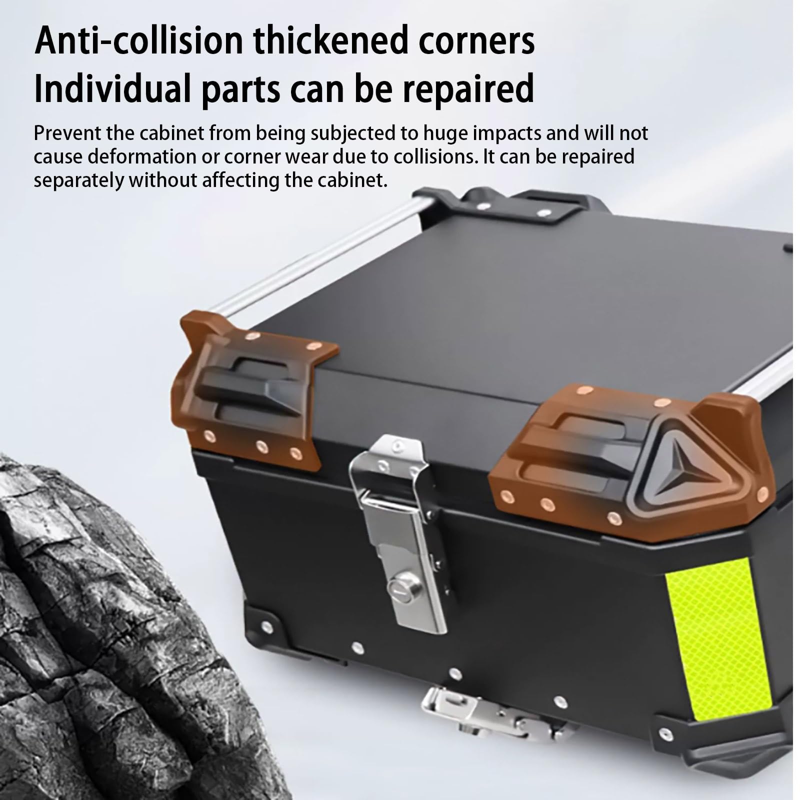 Top Case Moto 65L Universel - Coffre Alliage Aluminium, étanche, Avec Serrure, Pour Casque Et équipement