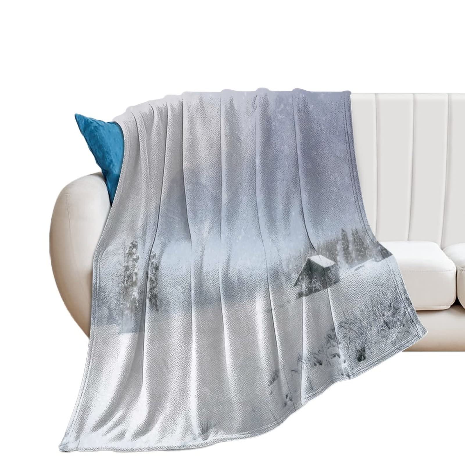Couverture flanelle douce lit de neige plaid canapé maison 76x101