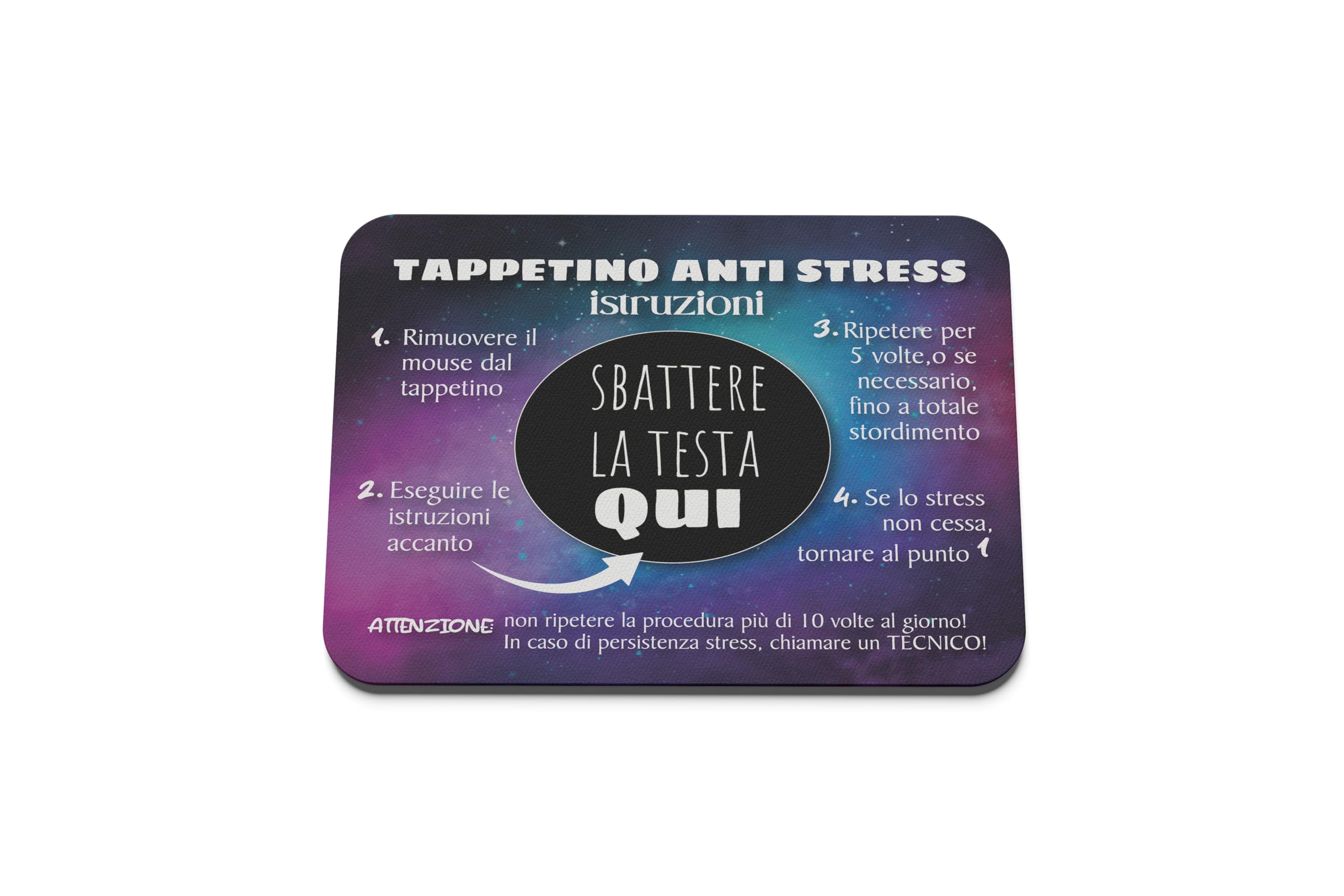 Tappetino Mouse Personalizzato instruzioni antistress - Base Antiscivolo, Facile da Pulire - Perfetto per Postazioni Gaming e di Ufficio - Idea Regalo per Compleanno, Colleghi di Lavoro 21,5x18cm