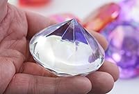 Vista 4 de Allstarco 4 piezas de 2.362 in extra grandes de diamante acrílico con revestimiento AB para decoración de mesa de boda, rellenos de jarrón envueltos