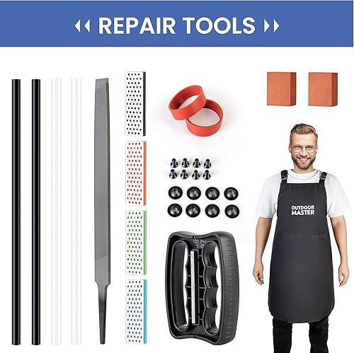 Miniatura 5 de OutdoorMaster Kit de afinación y encerado de esquí y snowboard con encerado, cera universal, afinador de borde, cepillo, raspador de cera, Ptex,