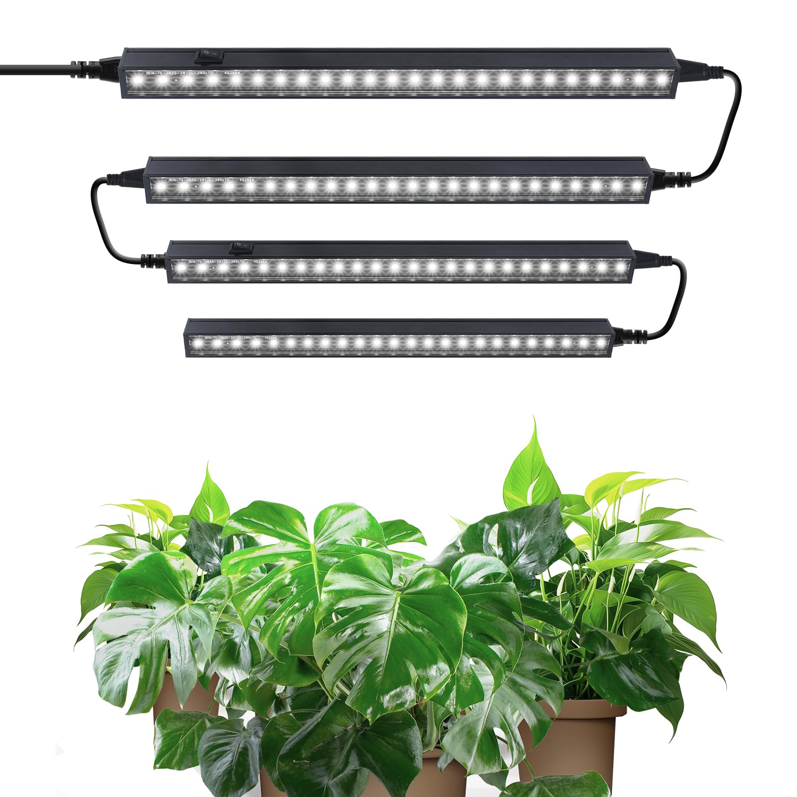 Barrina T5 - Lampada per piante da interno, 1 FT 29 cm, 5000 K, magnetica, confezione da 4