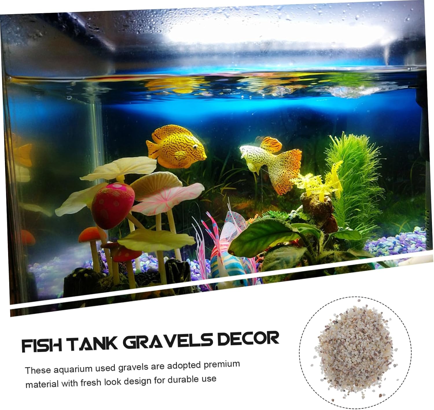 1Set Aquarium Gravel for Fish Tank Decoration Premium Polished Fish Tank Gravels and Smooth Substrate for Aquascaping for Freshwater Aquariums and Landscaping