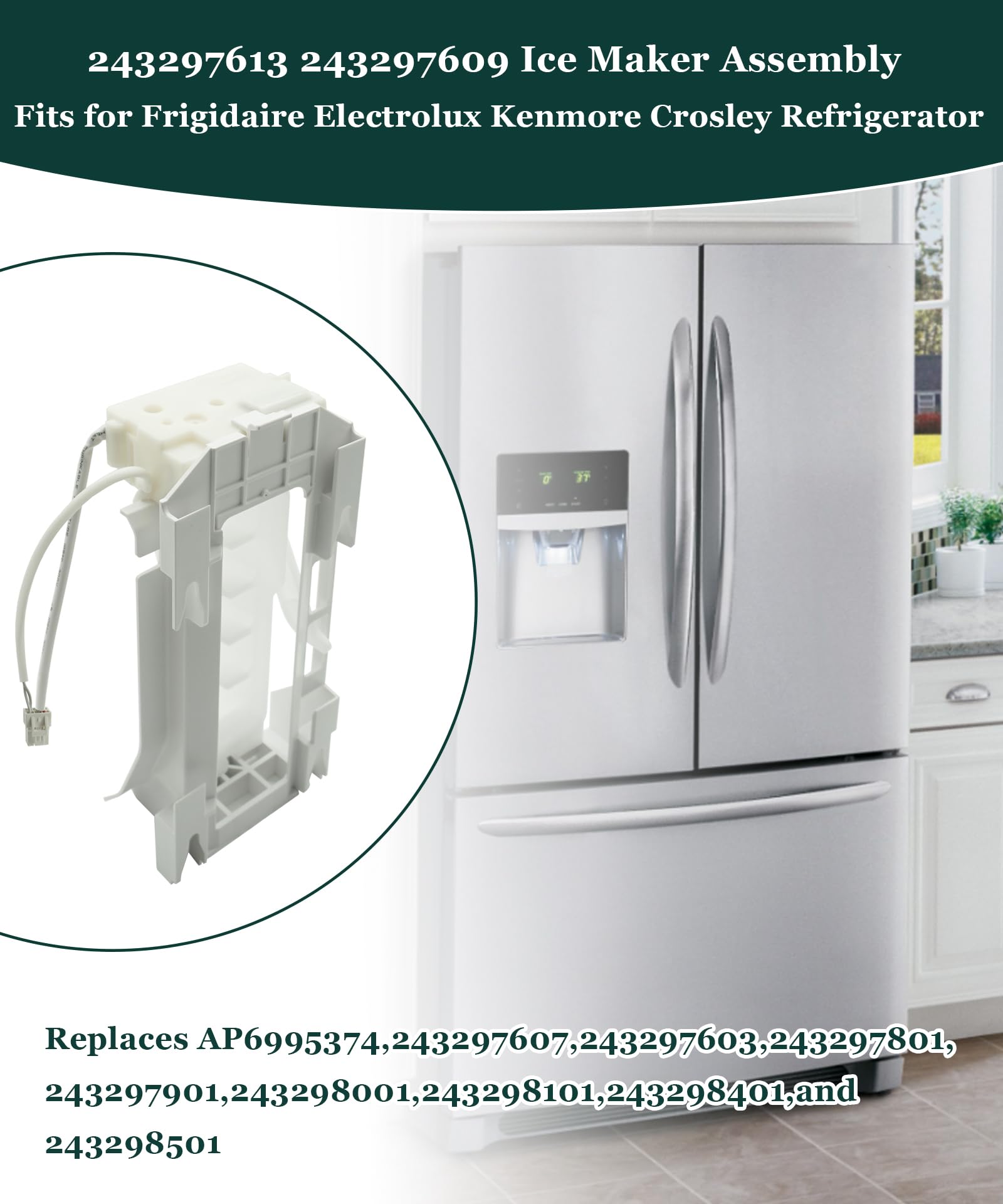 243297613 243297609 - Conjunto de máquina de hielo para refrigerador